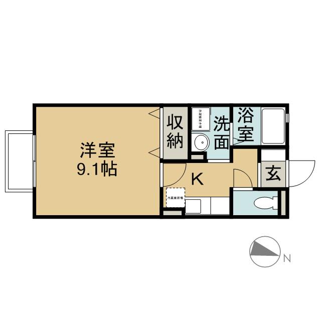 セジュール碧F(1K/1階)の間取り写真