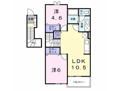 アルカンシエルⅠ(2LDK/2階)の間取り写真