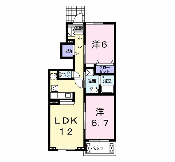 サンリットタウンA(2LDK/1階)の間取り写真