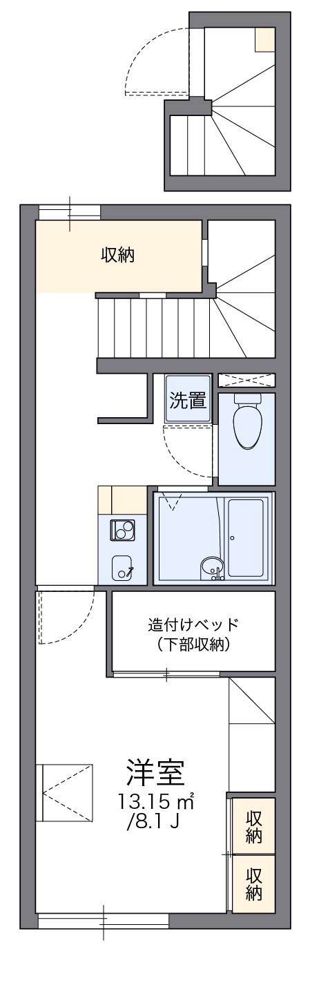 レオパレス衣浦Ⅱ(1K/2階)の間取り写真