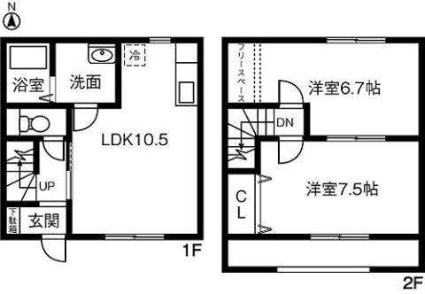 メゾネット　リアン(2LDK)の間取り写真