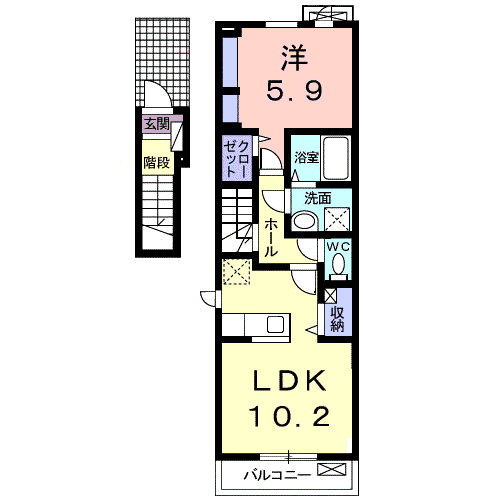 ユーマックスⅤ(1LDK/2階)の間取り写真