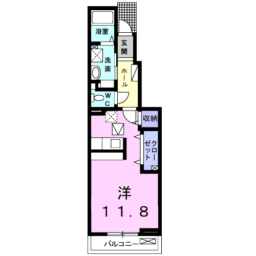 サンハイムピアⅠ(ワンルーム/1階)の間取り写真