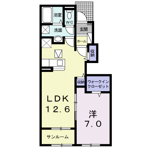 メゾン ド シュエットⅠ(1LDK/1階)の間取り写真