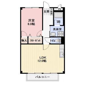 サンハイム鹿嶋(1LDK/1階)の間取り写真