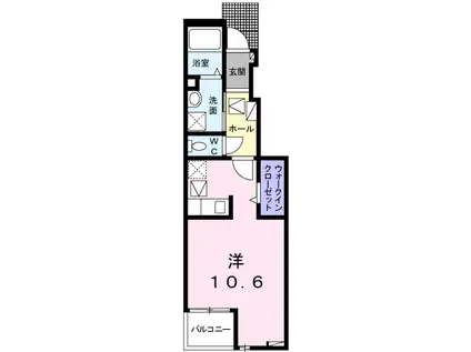 カルム ブランシュ(ワンルーム/1階)の間取り写真