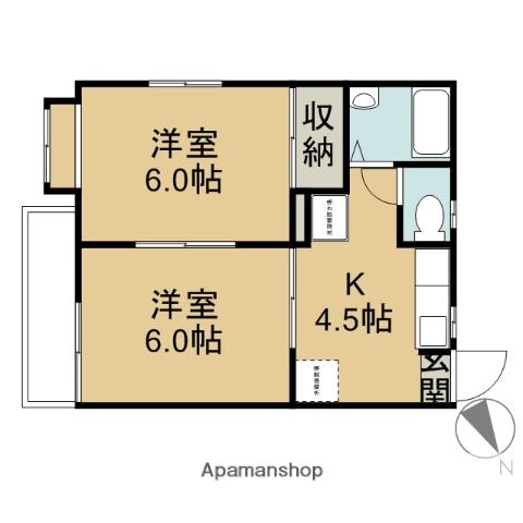 STAXヒルズA(2K/2階)の間取り写真