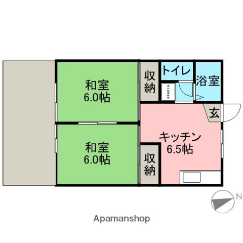 宮後パーク(2DK/1階)の間取り写真