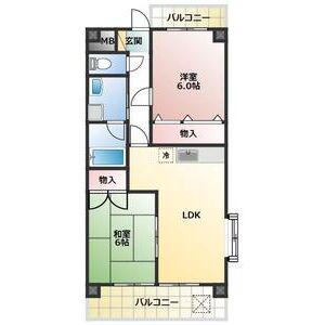 ベルトップ石橋(2LDK/2階)の間取り写真