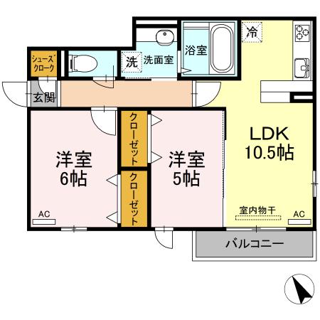 トレモンテ(2LDK/3階)の間取り写真