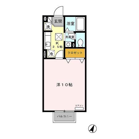 リヴィエール入船(1K/1階)の間取り写真