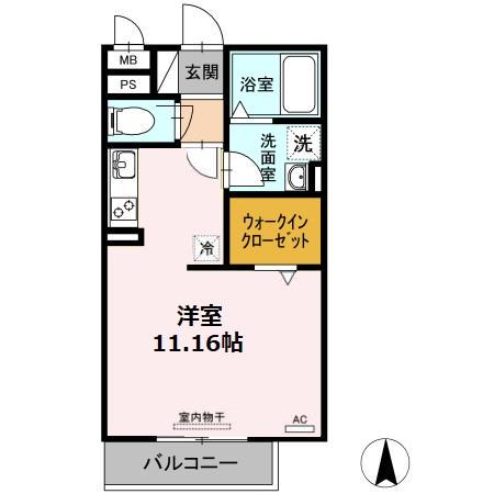 コンフォース大山(ワンルーム/2階)の間取り写真