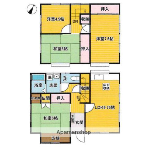 名鉄三河線 碧南中央駅 徒歩14分 2階建 築36年(4DK)の間取り写真