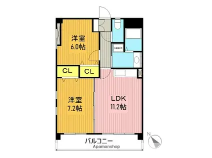 コンフォートR&M(2LDK/1階)の間取り写真