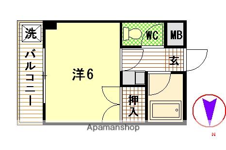 広辞川名山ビル(1K/3階)の間取り写真