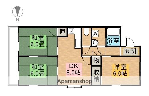 スカイコーポ森A・B棟(3DK/2階)の間取り写真