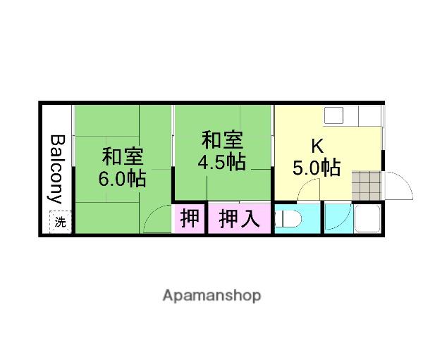 タツミハイツ(2K/2階)の間取り写真