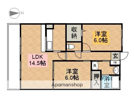 センチュリーパーク十一屋(2LDK/4階)の間取り写真