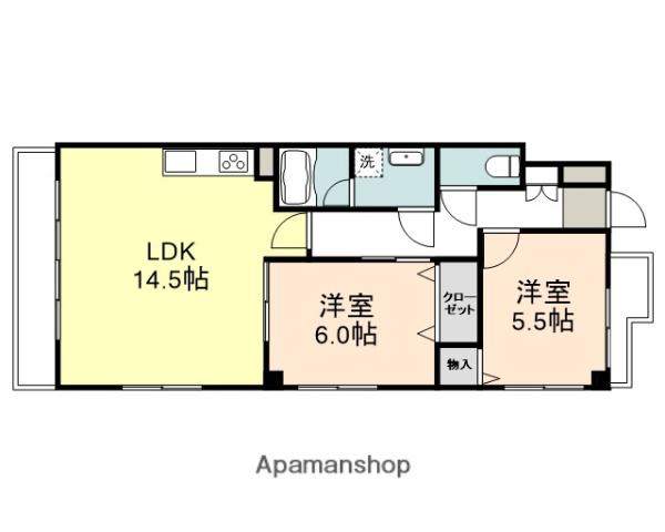 中京ウエストⅡ(2LDK/5階)の間取り写真