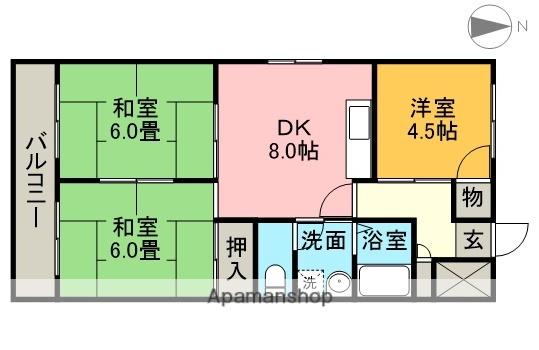 グリーンハイツ和(3DK/3階)の間取り写真