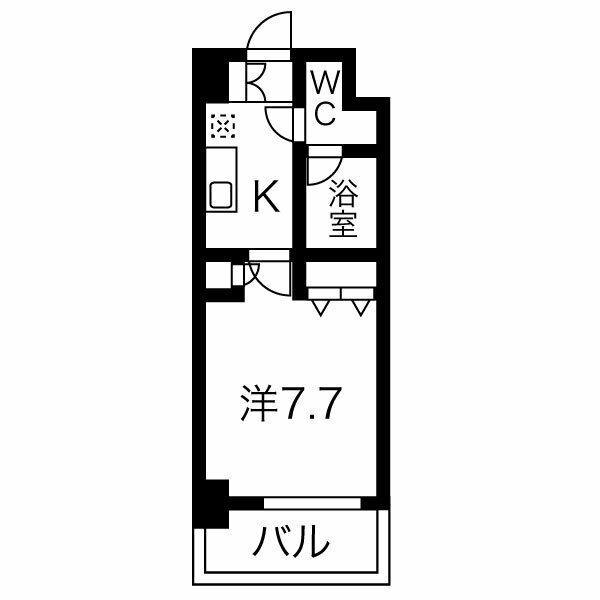 ソレイルコート桜本町(1K/3階)の間取り写真