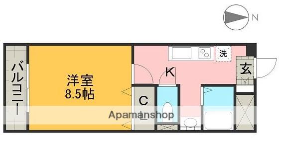 ベイシティ桔梗Ⅴ(1K/3階)の間取り写真