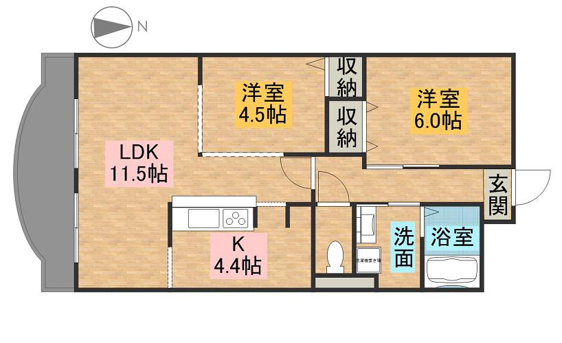 伊藤ハイツ(2LDK/3階)の間取り写真