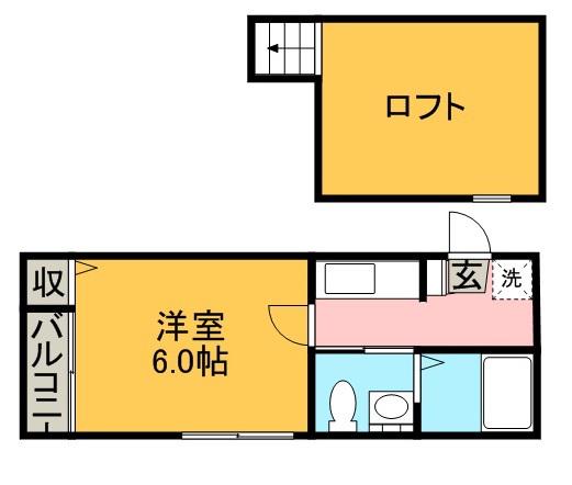 VIDA大同(1K/1階)の間取り写真