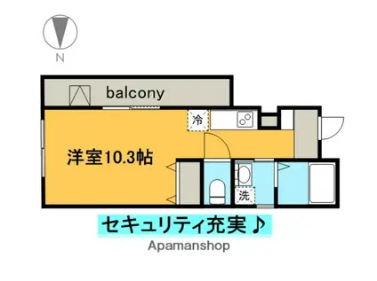 ラフィナート幡野(ワンルーム/2階)の間取り写真