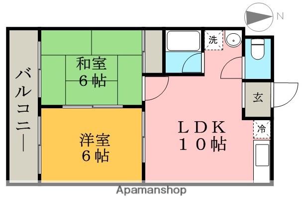 名古屋臨海高速鉄道 荒子川公園駅 徒歩13分 4階建 築37年(2LDK/1階)の間取り写真