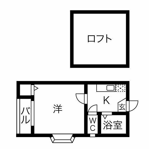ハルミハイツ(1K/2階)の間取り写真
