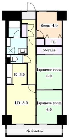 NORNⅡ稲本(3LDK/10階)の間取り写真