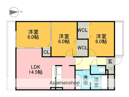 サニーコート(3LDK/2階)の間取り写真