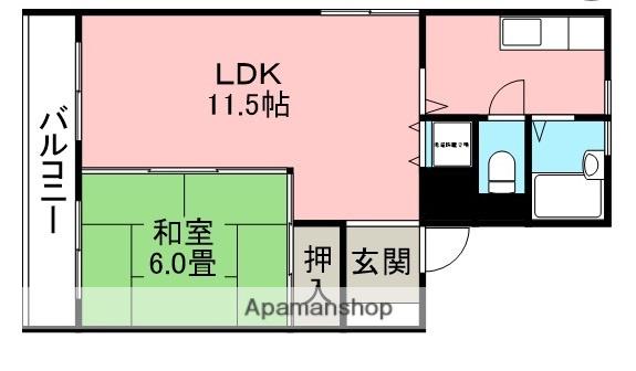 CORTE(1LDK/1階)の間取り写真