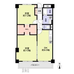 プライム八田(2DK/1階)の間取り写真