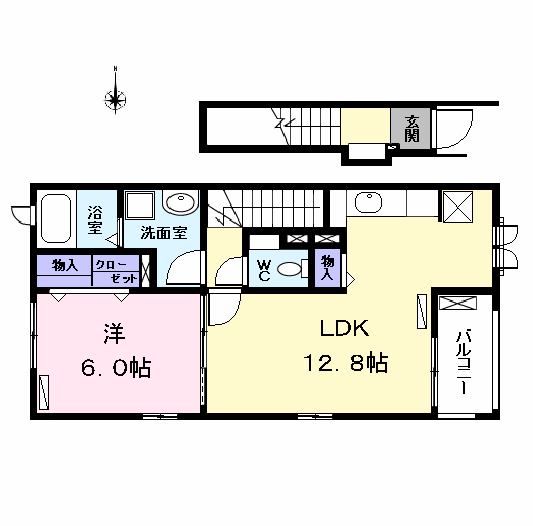 サンリット(1LDK/2階)の間取り写真