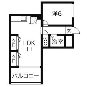 ピアネーズ桜(1LDK/2階)の間取り写真
