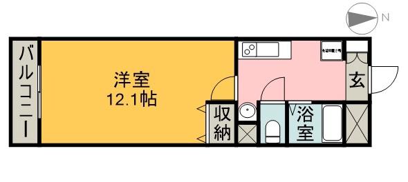 ネスト三吉(1K/3階)の間取り写真