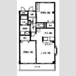 アムールディアコートⅡ(2LDK/3階)の間取り写真