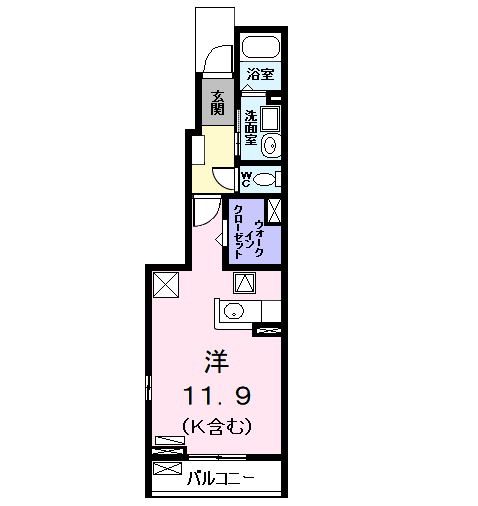 ボヌール(ワンルーム/1階)の間取り写真