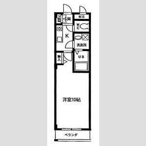 ウエストン(1K/4階)の間取り写真
