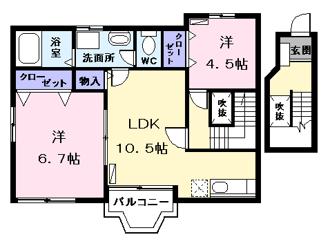 ステージ(2LDK/2階)の間取り写真