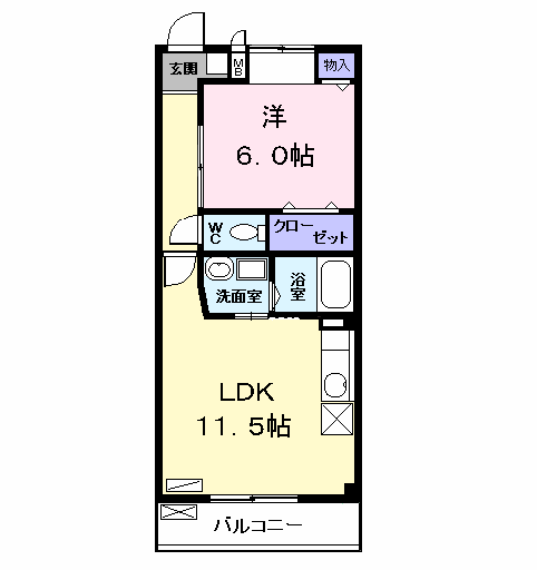 グラン・シャリオ(1LDK/2階)の間取り写真