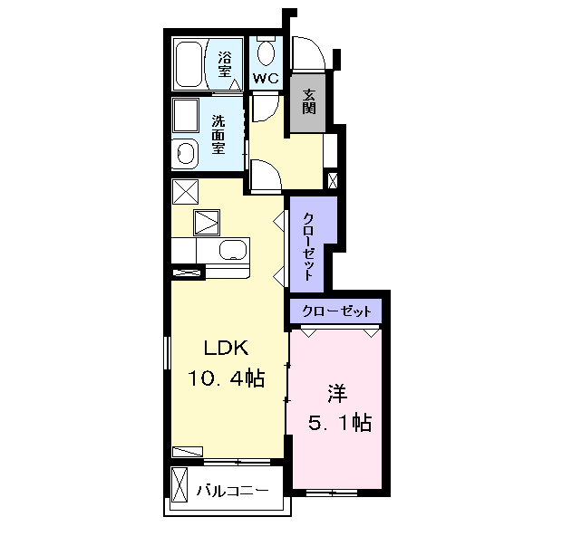 マイン シュロスⅡ(1LDK/1階)の間取り写真