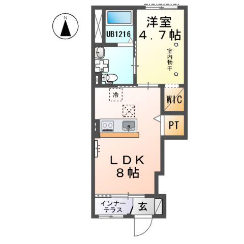 ネクステージ神宮南(1LDK/1階)の間取り写真