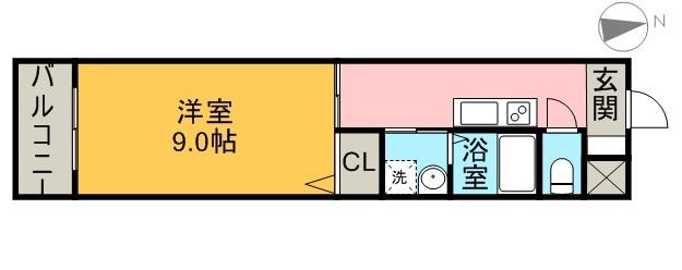 EXCEED(1DK/1階)の間取り写真