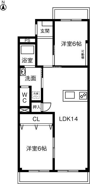 笠東ハイツ 105・302(2LDK/3階)の間取り写真