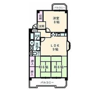 七反田ハイツ(3LDK/4階)の間取り写真