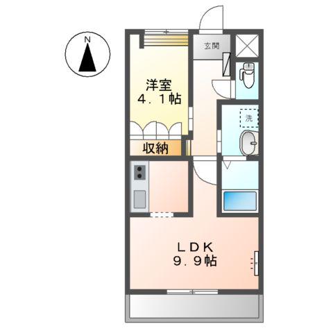 リジュール(1LDK/2階)の間取り写真