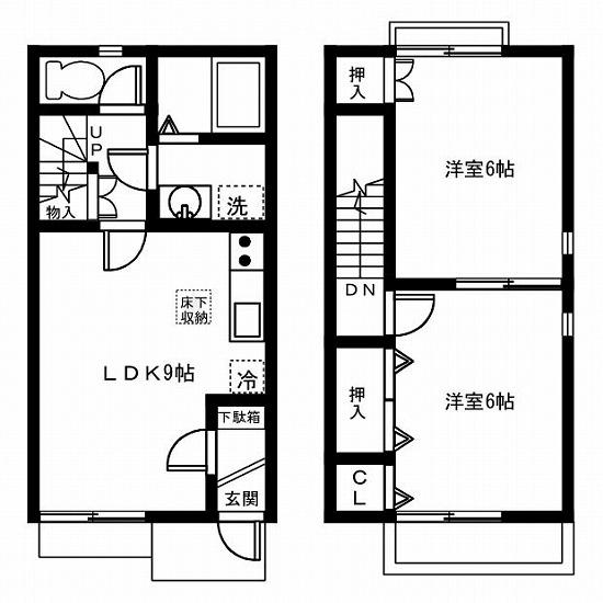 ＨＡＢＩＴＥＲ　（アビデ）(2DK)の間取り写真